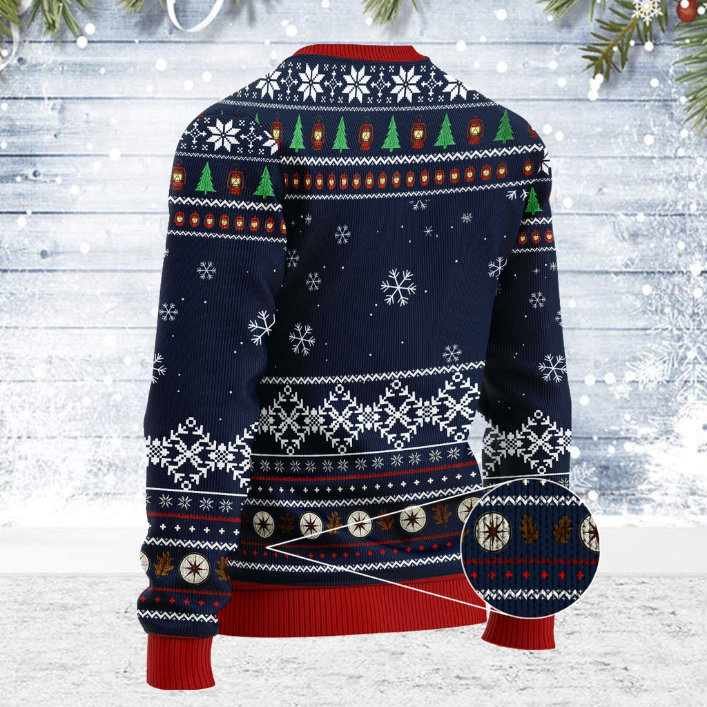 Funny Camping Bear I Hate People Ugly Christmas Sweater, Grumpy Bear Holiday Sweater