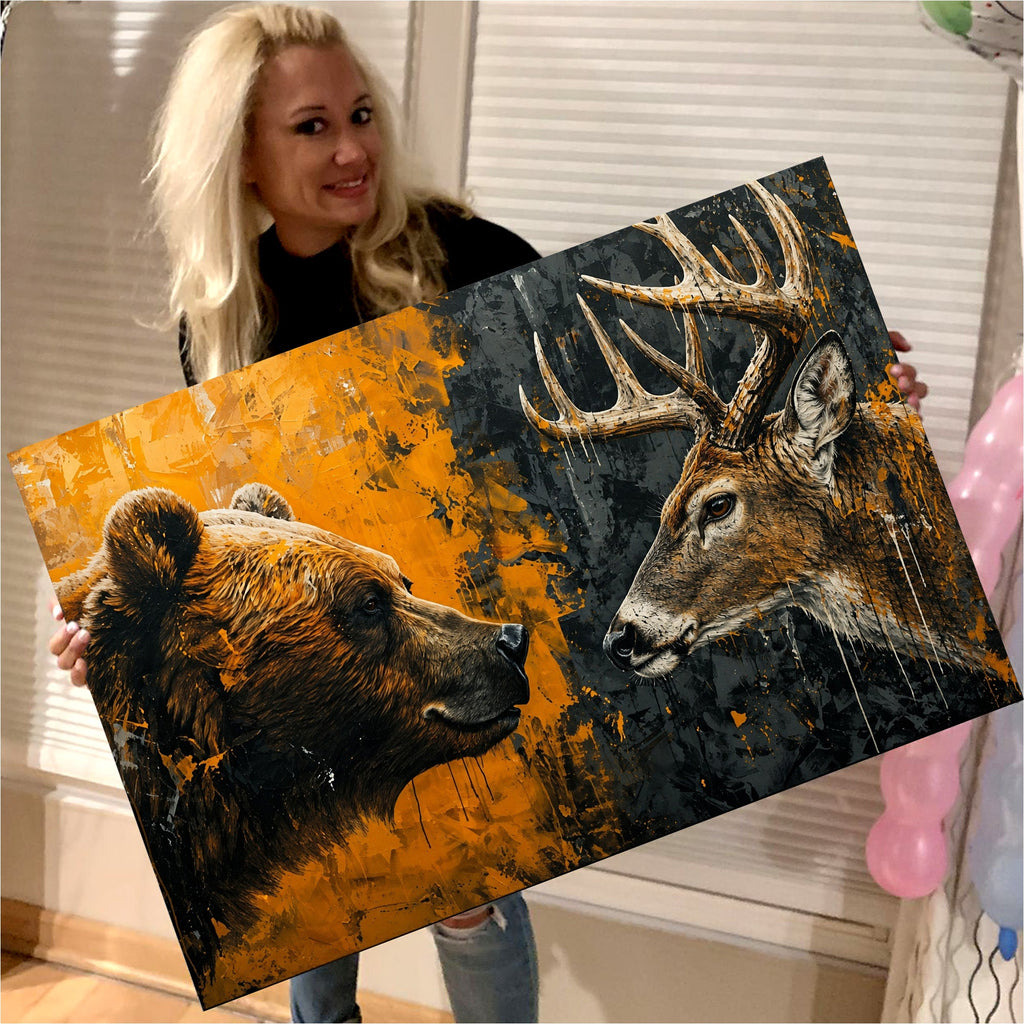 Wild Rivals Bear & Buck Canvas
