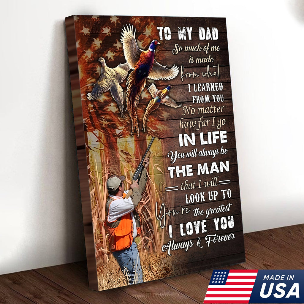 Personalized To My Dad Hunting Canvas Wall Art – Gift from Son to Dad, Duck Hunting Canvas Print