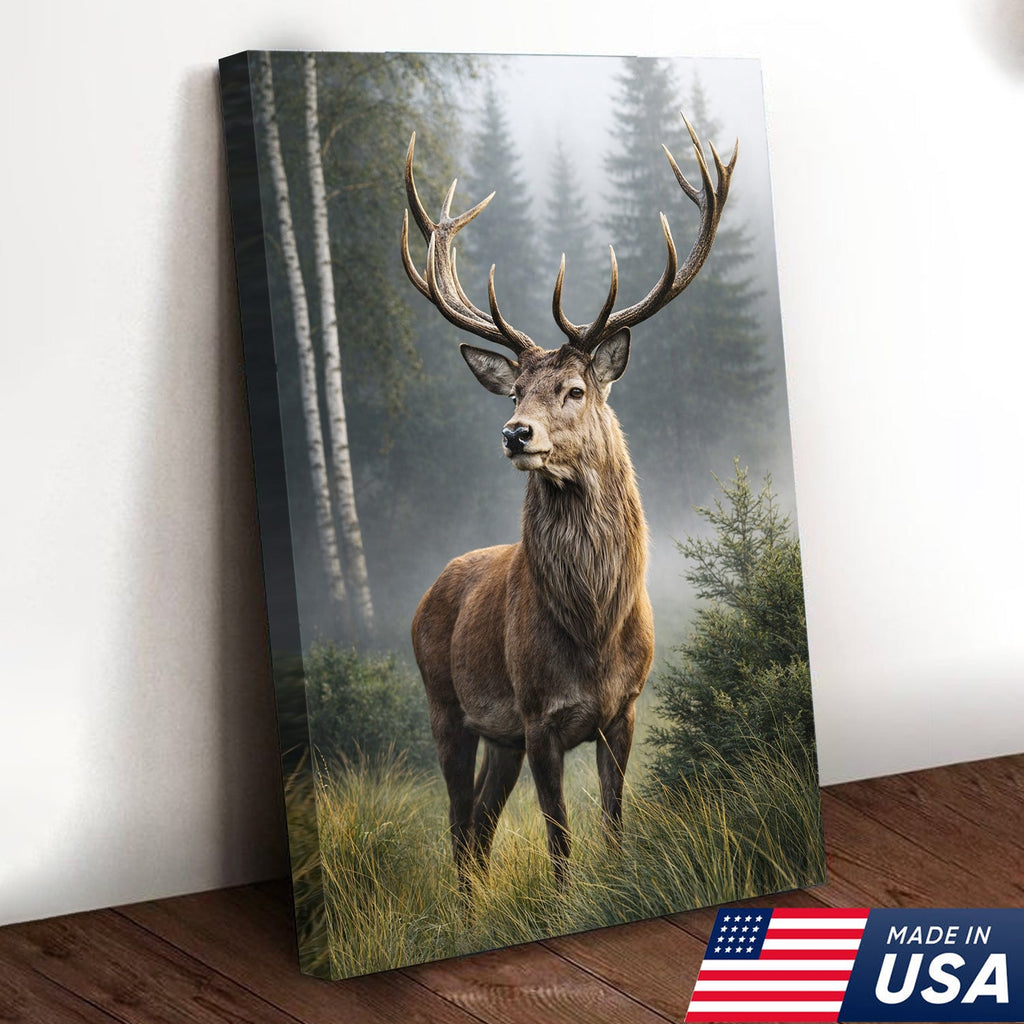 Deer Wall Art Canvas – Rustic Hunting Decor