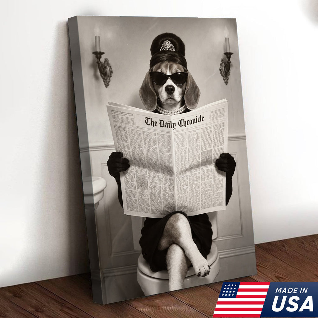 Classy Beagle Bathroom Canvas