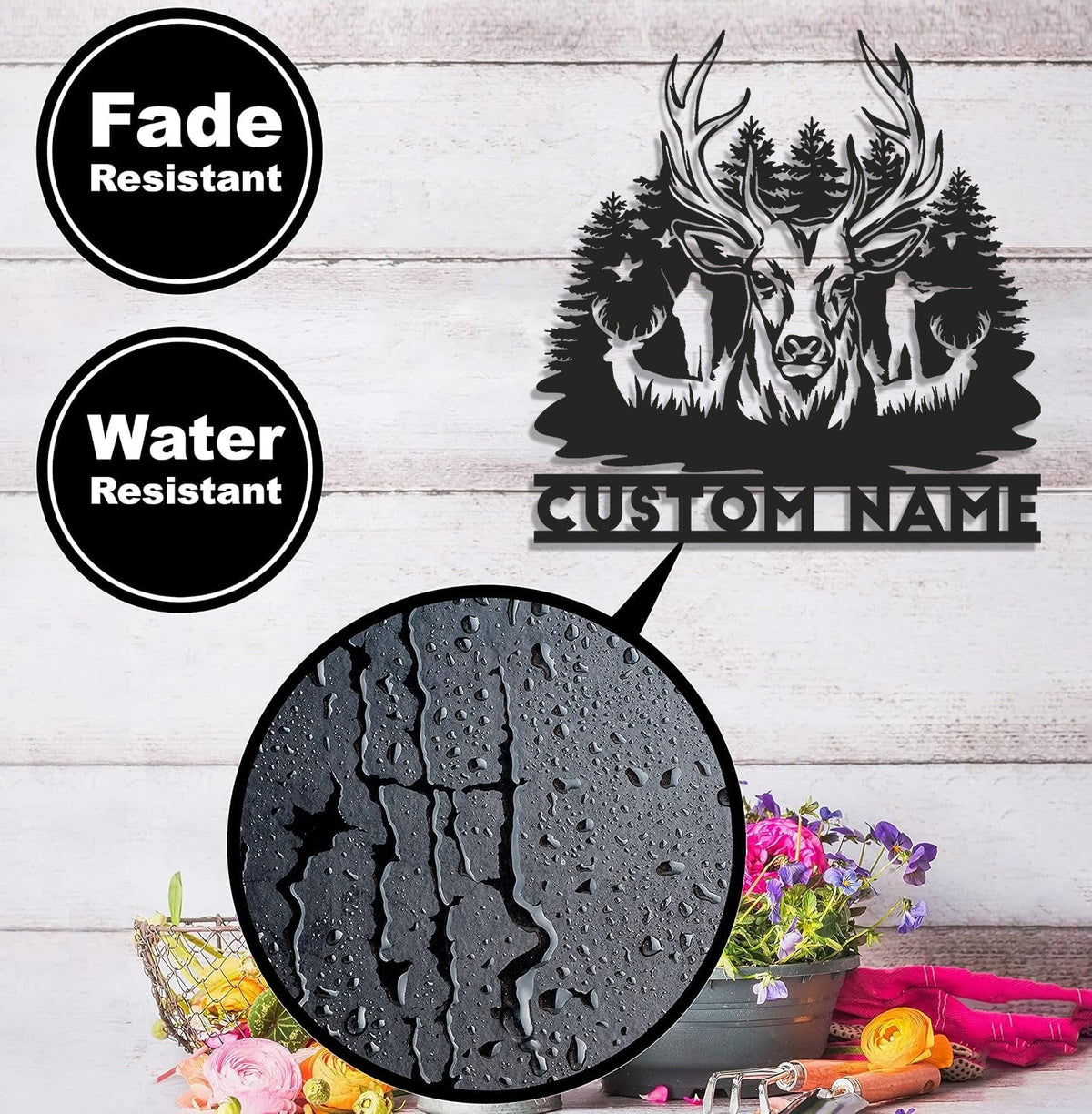 Personalized Deer Hunting Metal Sign WITH LED/WITHOUT LED – Custom Name Buck Wall Art