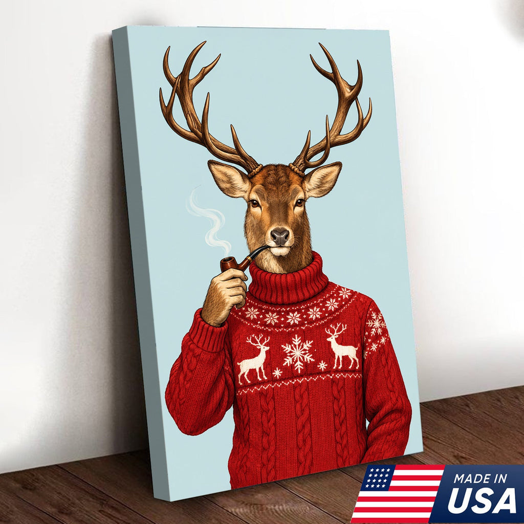 Cozy Christmas Buck Canvas