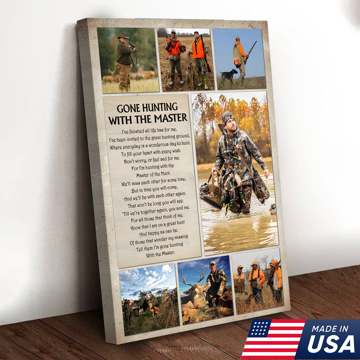Gone Hunting With The Master Canvas Wall Art – Hunting Memorial Gift, Sympathy Gift for Hunter Loss