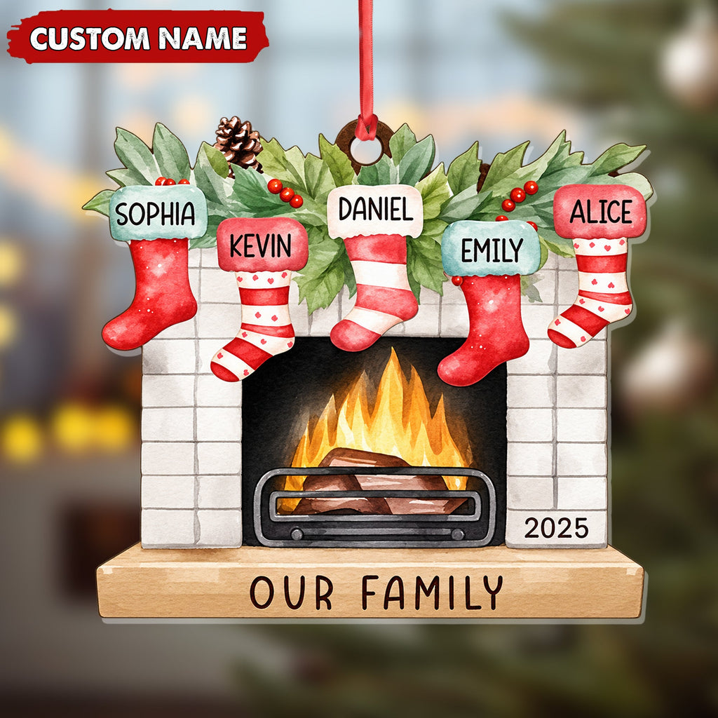 Personalized Family Christmas Ornament Custom Name Cozy Holiday Keepsake