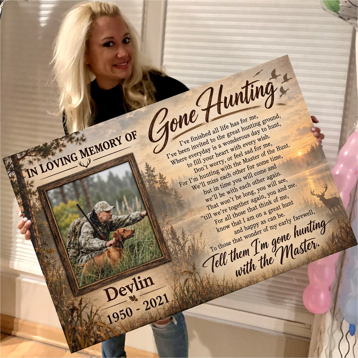 Personalized Hunting Tribute Canvas