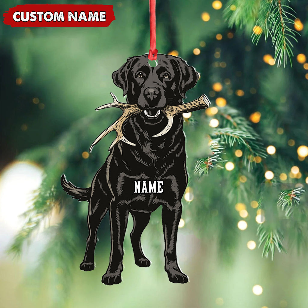 Personalized Black Lab Dog Christmas Ornament – Personalized Hunting Dog Acrylic Decor