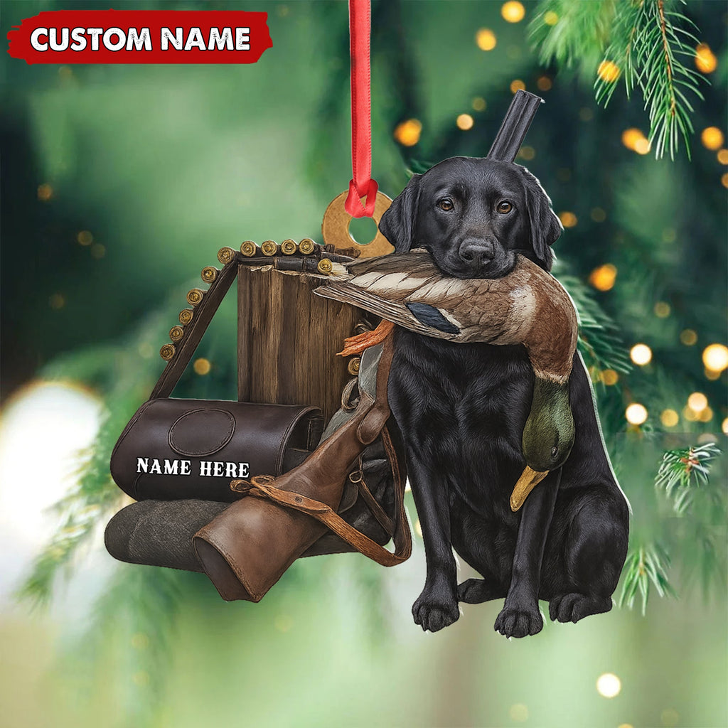 Personalized Duck Hunting Dog Ornament – Personalized Acrylic Christmas Decor for Hunters