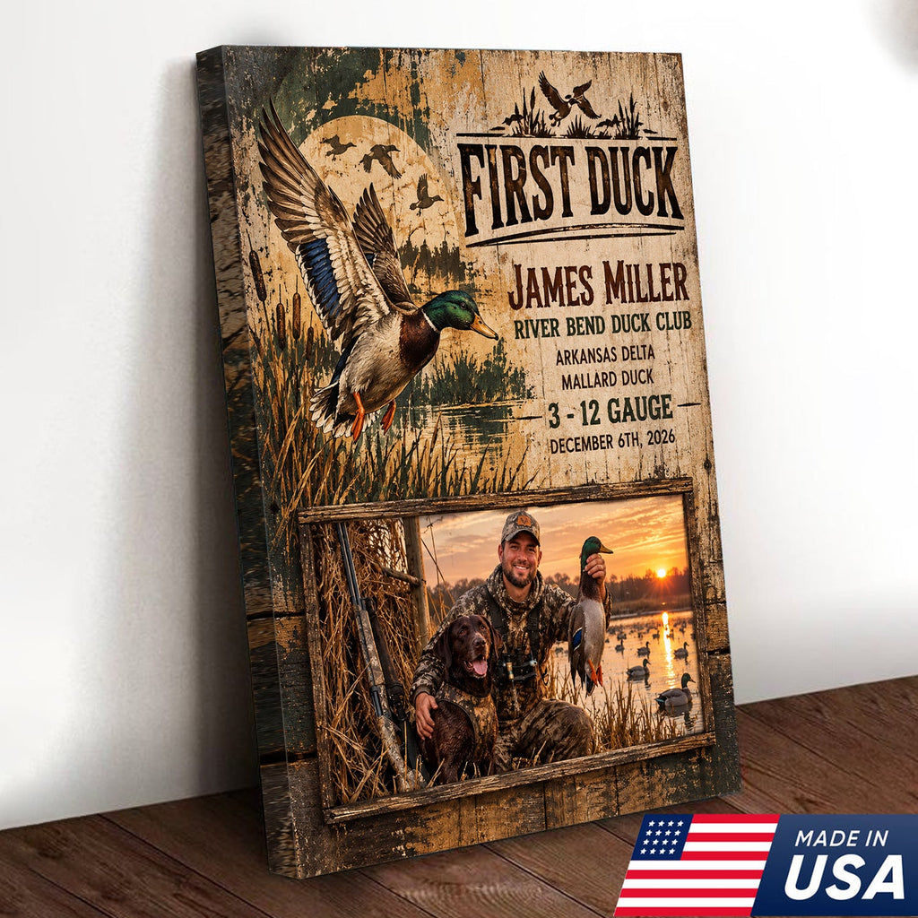 Personalized First Duck Canvas