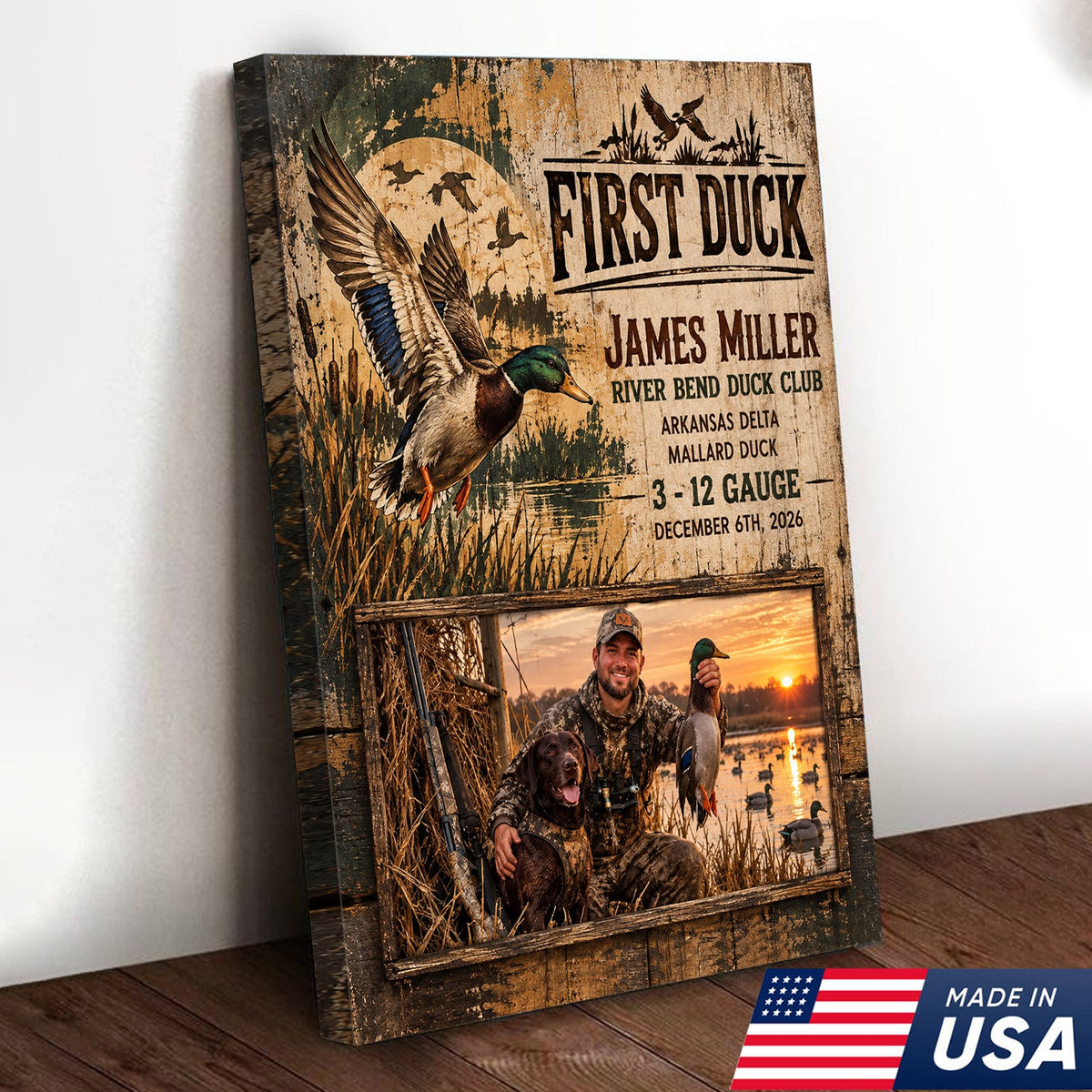 Personalized First Duck Canvas