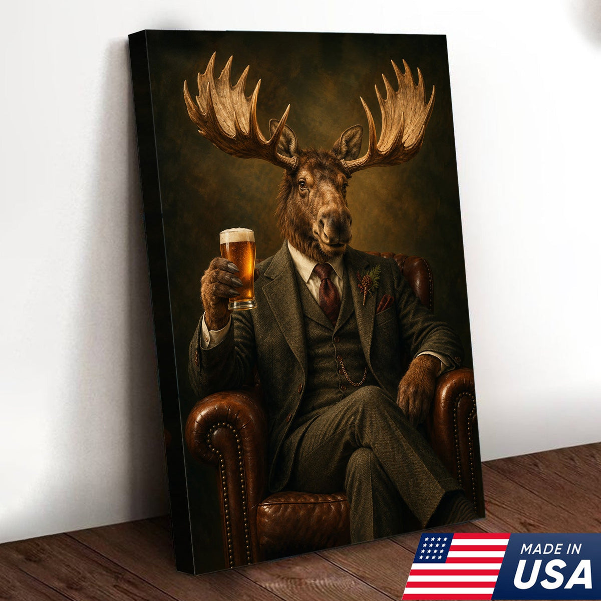 Regal Moose Gentleman Canvas