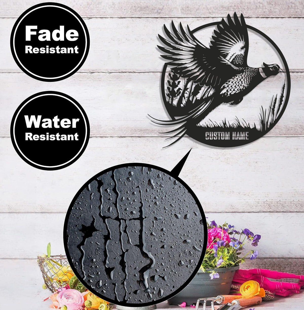 Personalized Pheasant WITH/WITHOUT Led Light Metal Sign – Custom Hunting Decor for Home