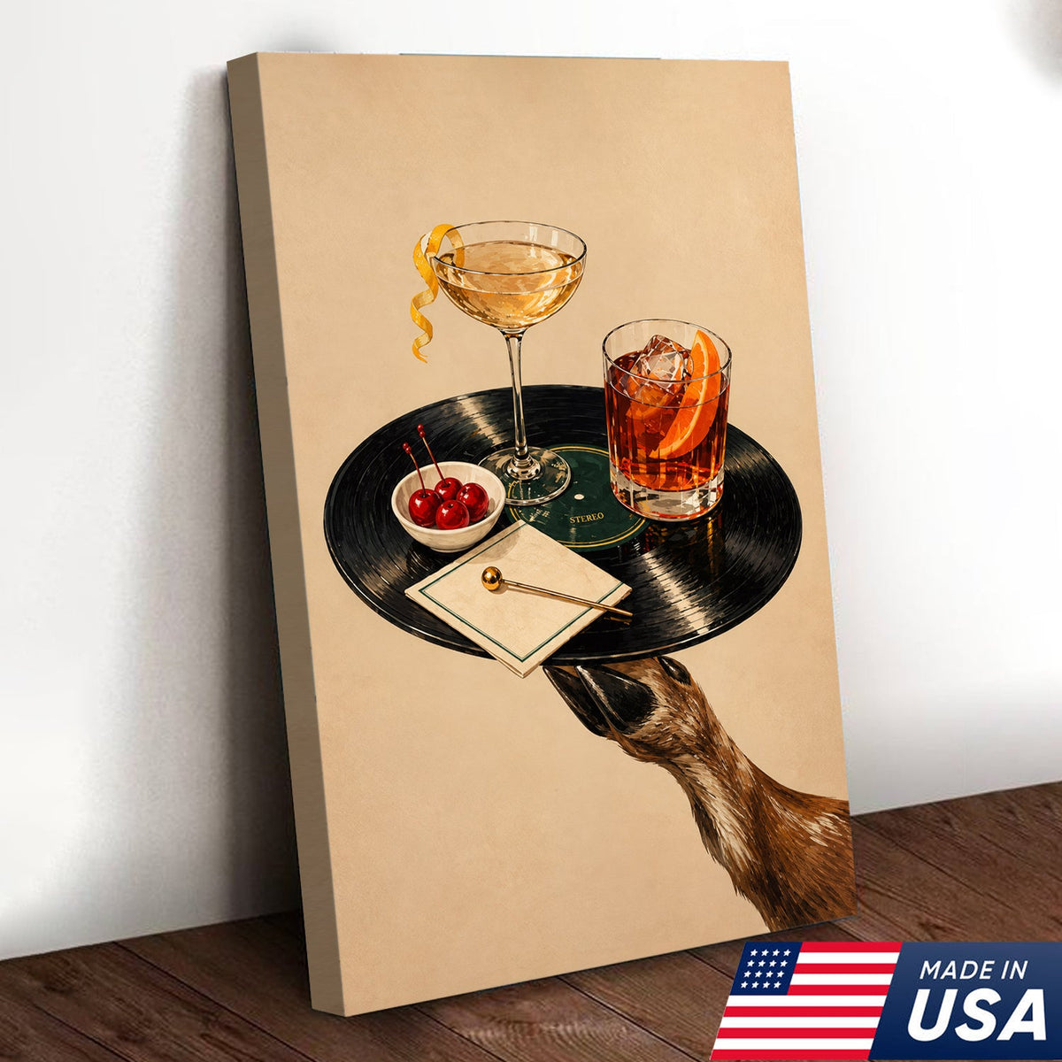 Vinyl Cocktail Hour Canvas