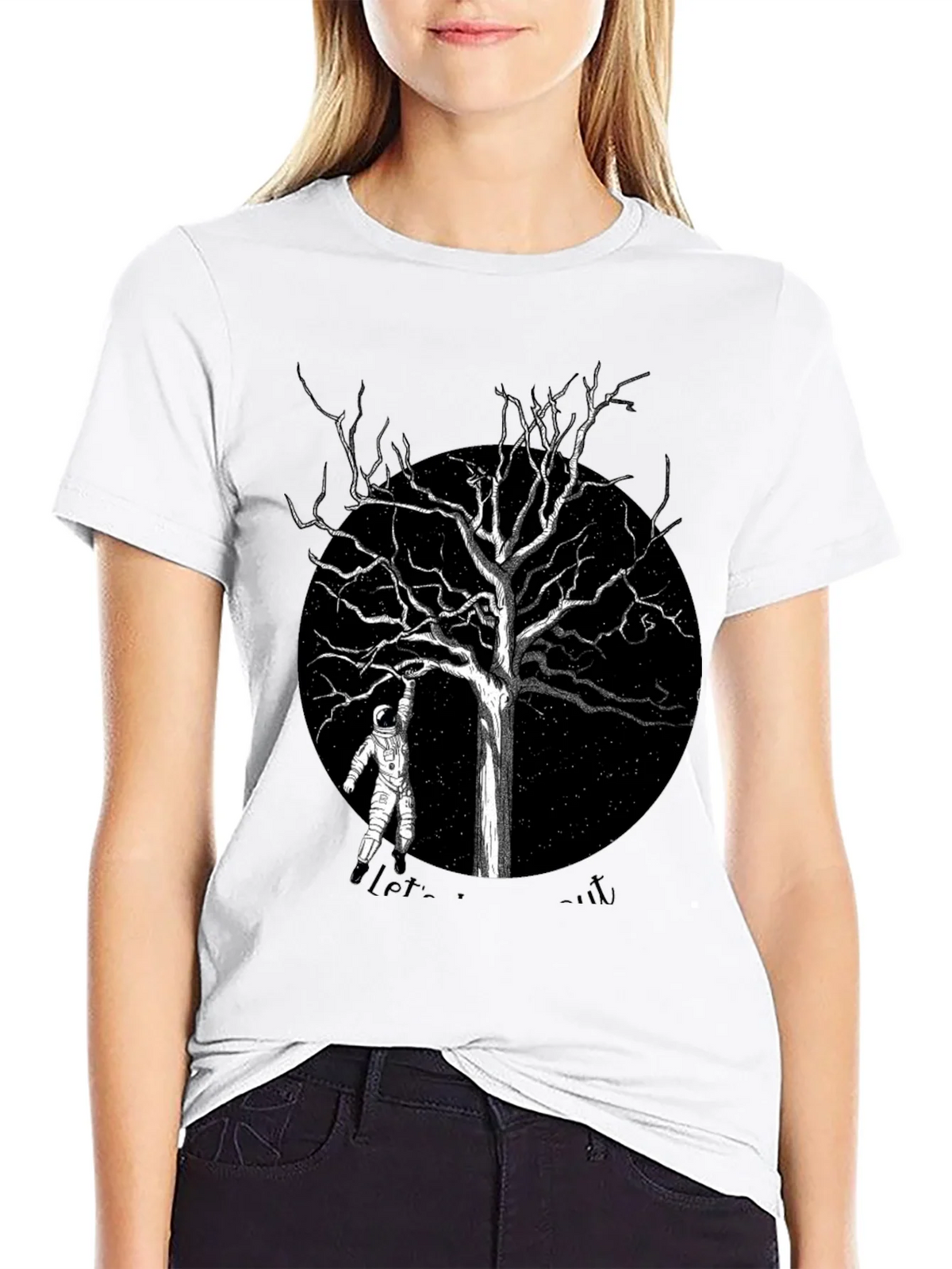 Astronaut Tree Black T-Shirt product image 8