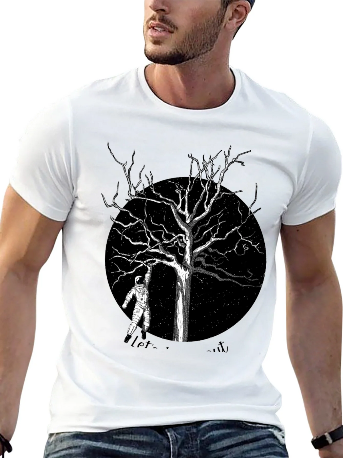 Astronaut Tree Black T-Shirt product image 12
