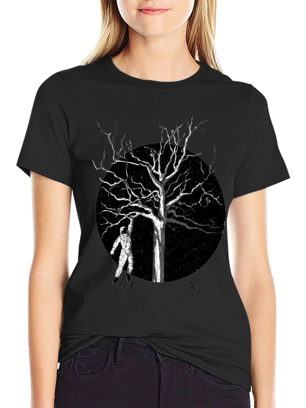 Astronaut Tree Black T-Shirt product image 2