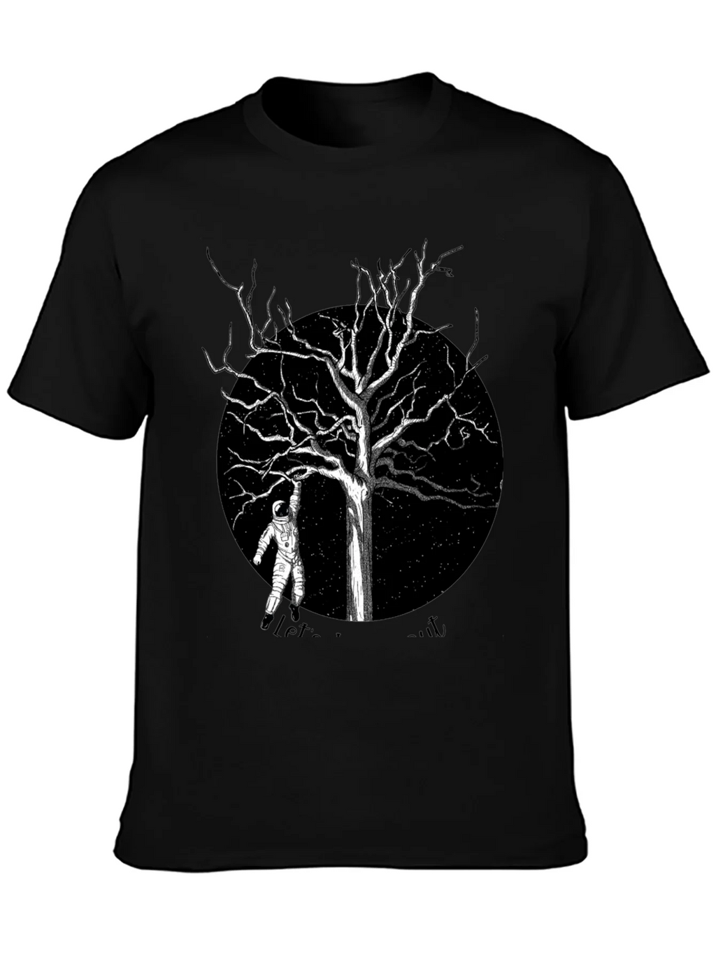 Astronaut Tree Black T-Shirt product image 3