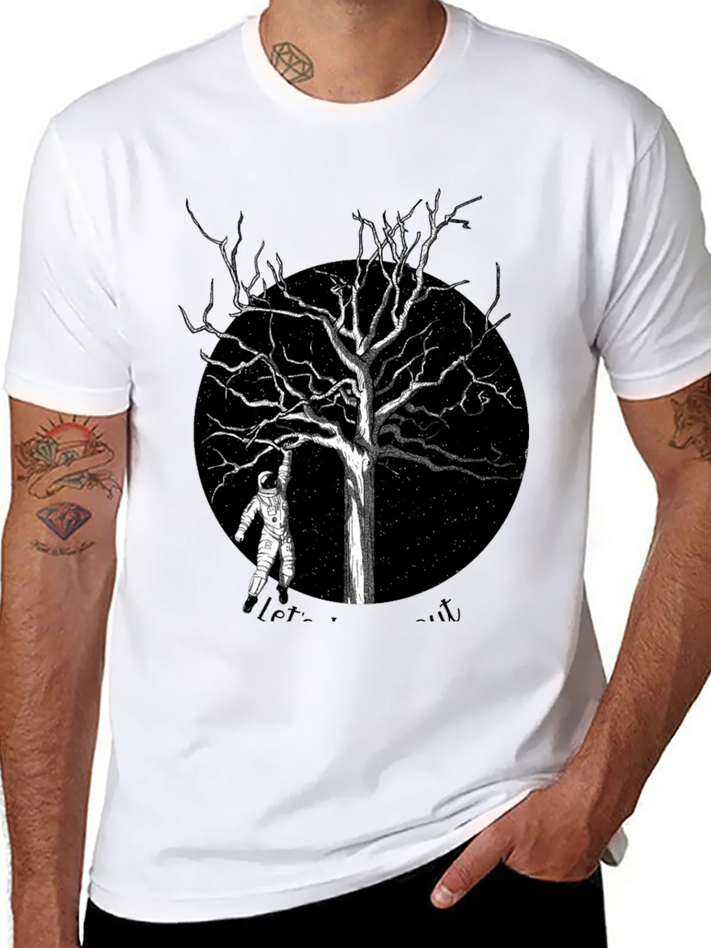 Astronaut Tree Black T-Shirt product image 7