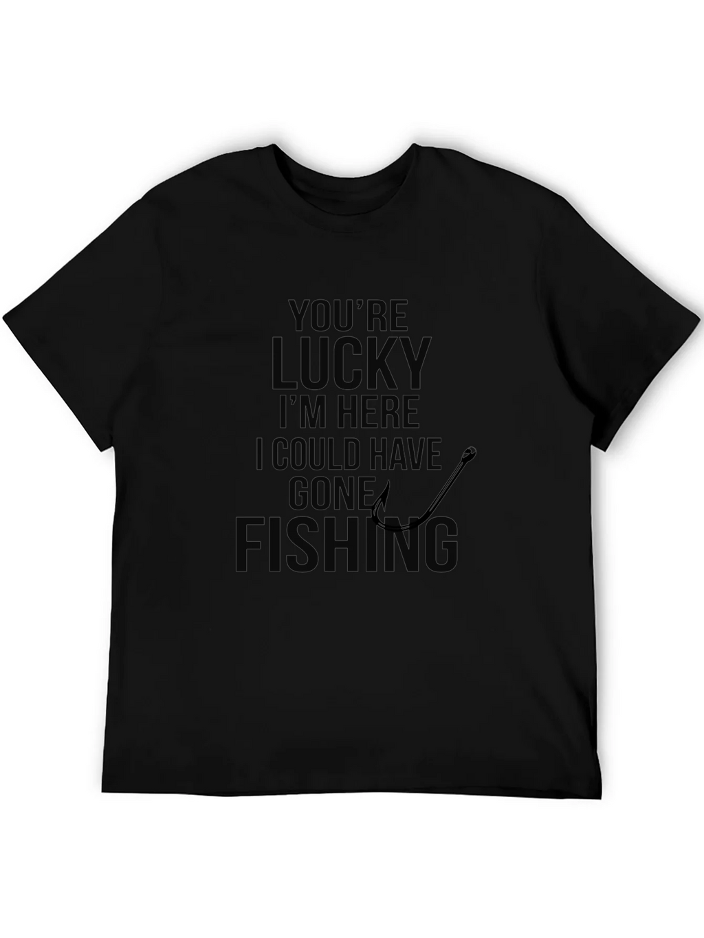 Mens Black Lucky Fishing Graphic Tee product image 5
