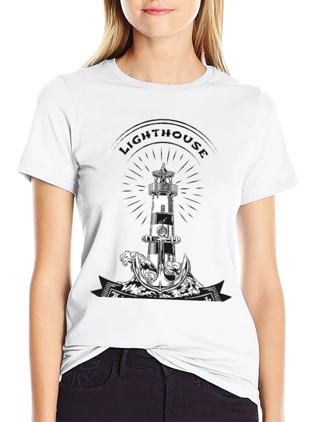 Lighthouse Anchor Graphic Tee - Nautical Style product image 8