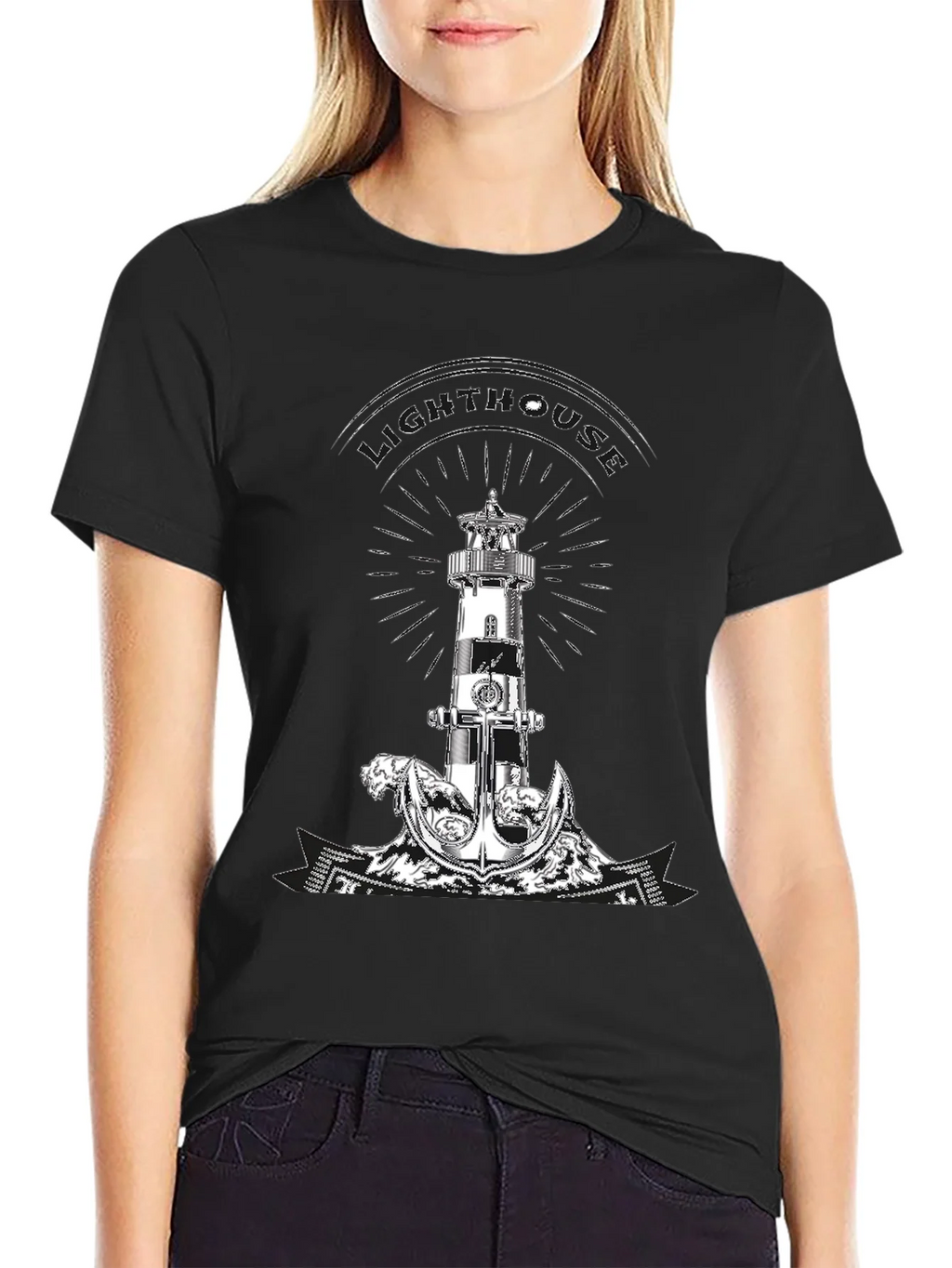 Lighthouse Anchor Graphic Tee - Nautical Style product image 2