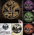 Personalized Metal Sign WITH LED/WITHOUT LED – Duck Hunting Scene with Dog and Hunter