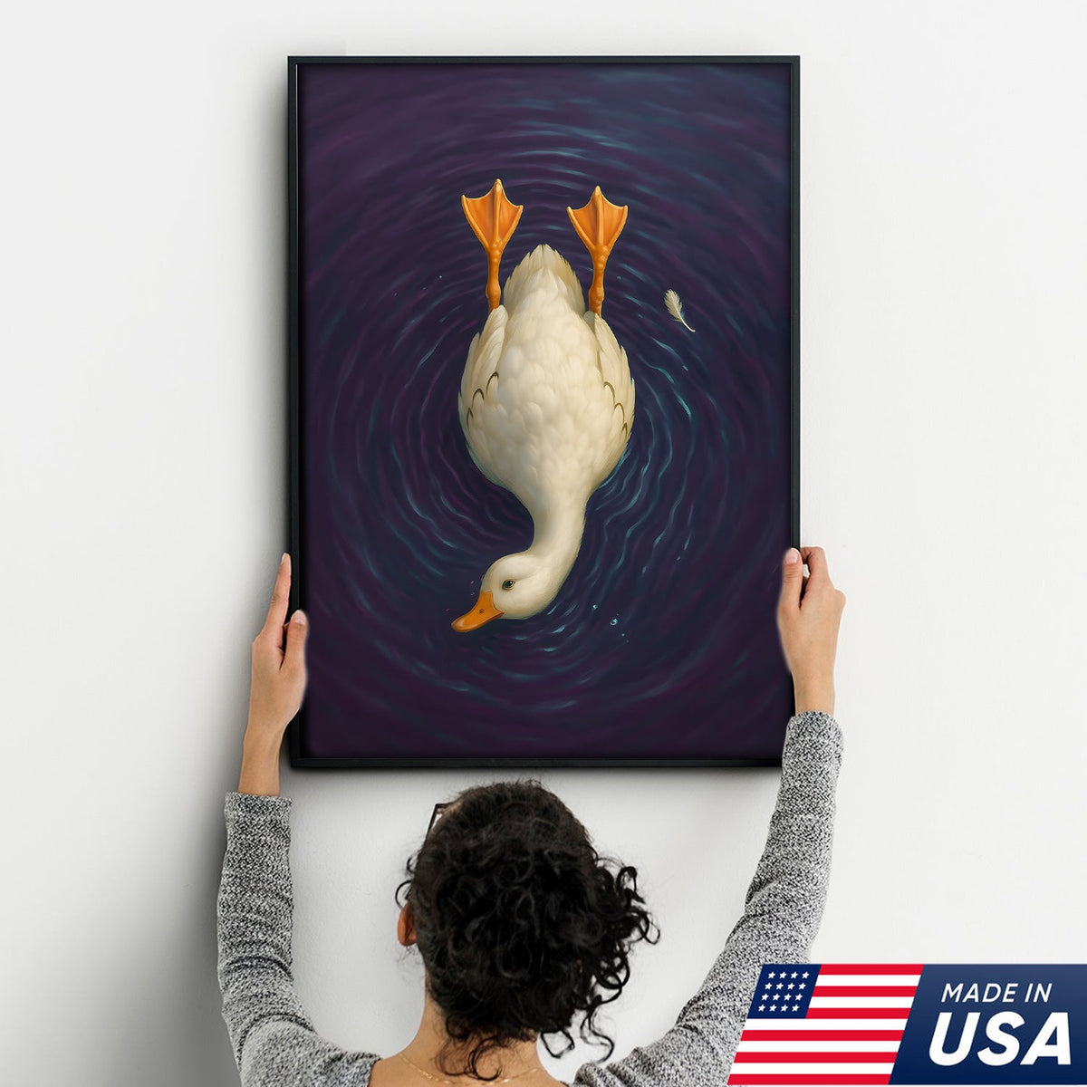Funny Duck Canvas Wall Art – Hilarious Hunting Gift for Hunters, Dad, or Man Cave Decor