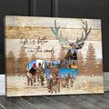 Custom Hunting Photo Collage Canvas – “Life Is Better in the Woods” Rustic Deer Wall Art