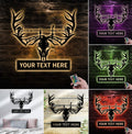 Personalized Deer Skull Metal Sign WITH LED/WITHOUT LED – Custom Hunter Wall Art