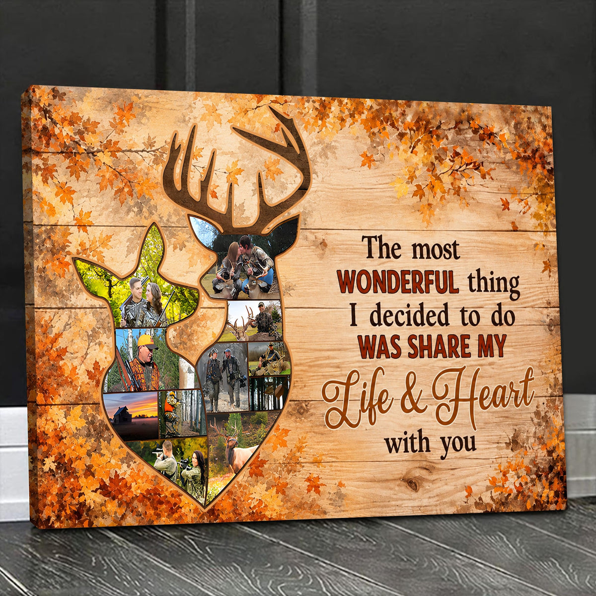 Personalized Deer Couple Est Canvas