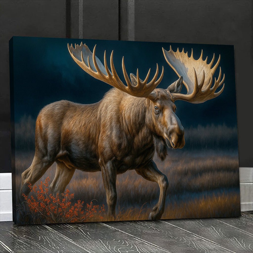 Majestic Moose Canvas – Realistic Wildlife Canvas Art for Hunters
