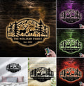 Personalized Deer Family Metal Sign WITH LED/WITHOUT LED - Rustic Cabin Wall Decor