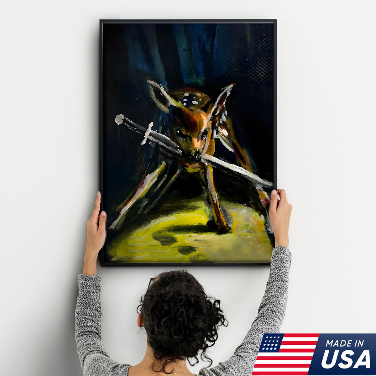 Midnight Deer Hunt Canvas