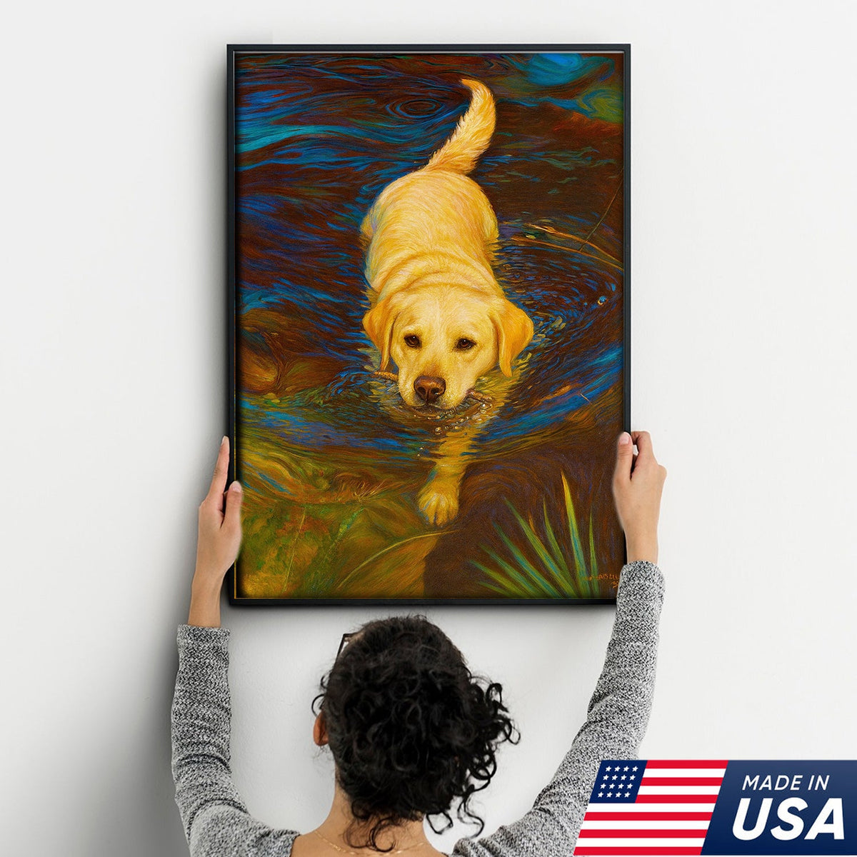 Yellow Labrador Retriever Wall Art – Dog Lover Gift, Pet Decor Canvas for Home & Cabin Style