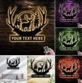 Personalized Deer Antler Metal Sign WITH LED/WITHOUT LED, Custom Name Buck Light