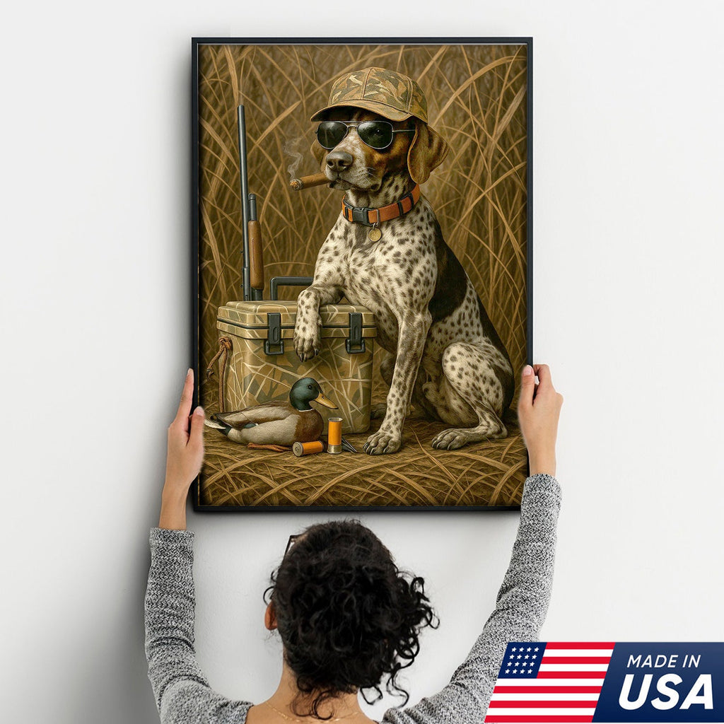 Hunting Dog Canvas Wall Art, Duck Hunter Retriever with Gear