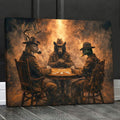 Wild West Animal Poker Canvas Wall Art – Deer, Bear and Duck Cowboy Card Game Print