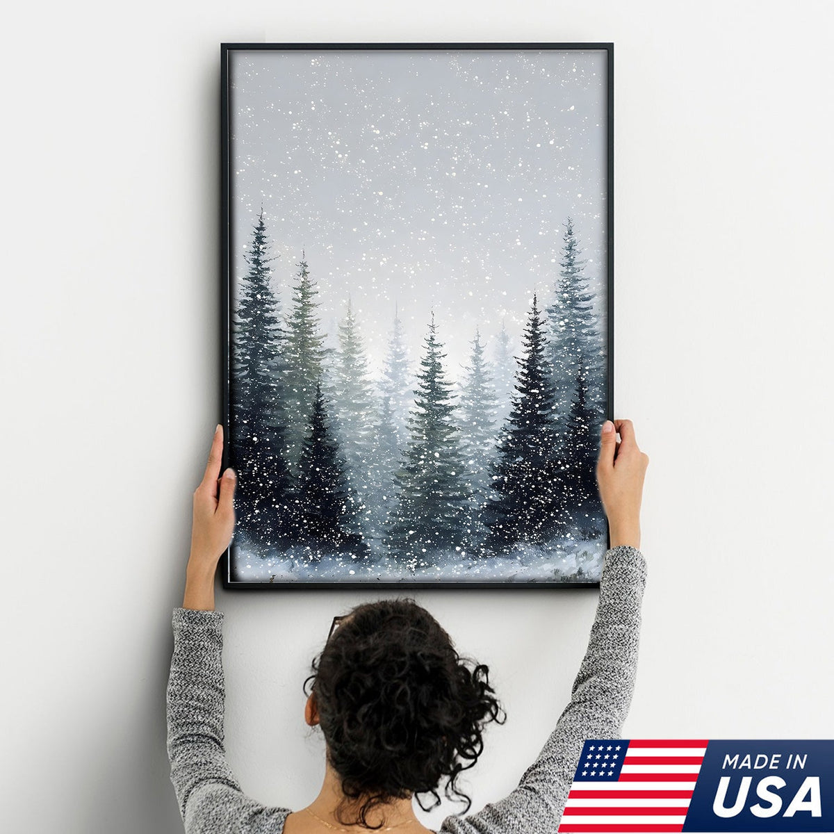 Silent Snowfall Forest Canvas