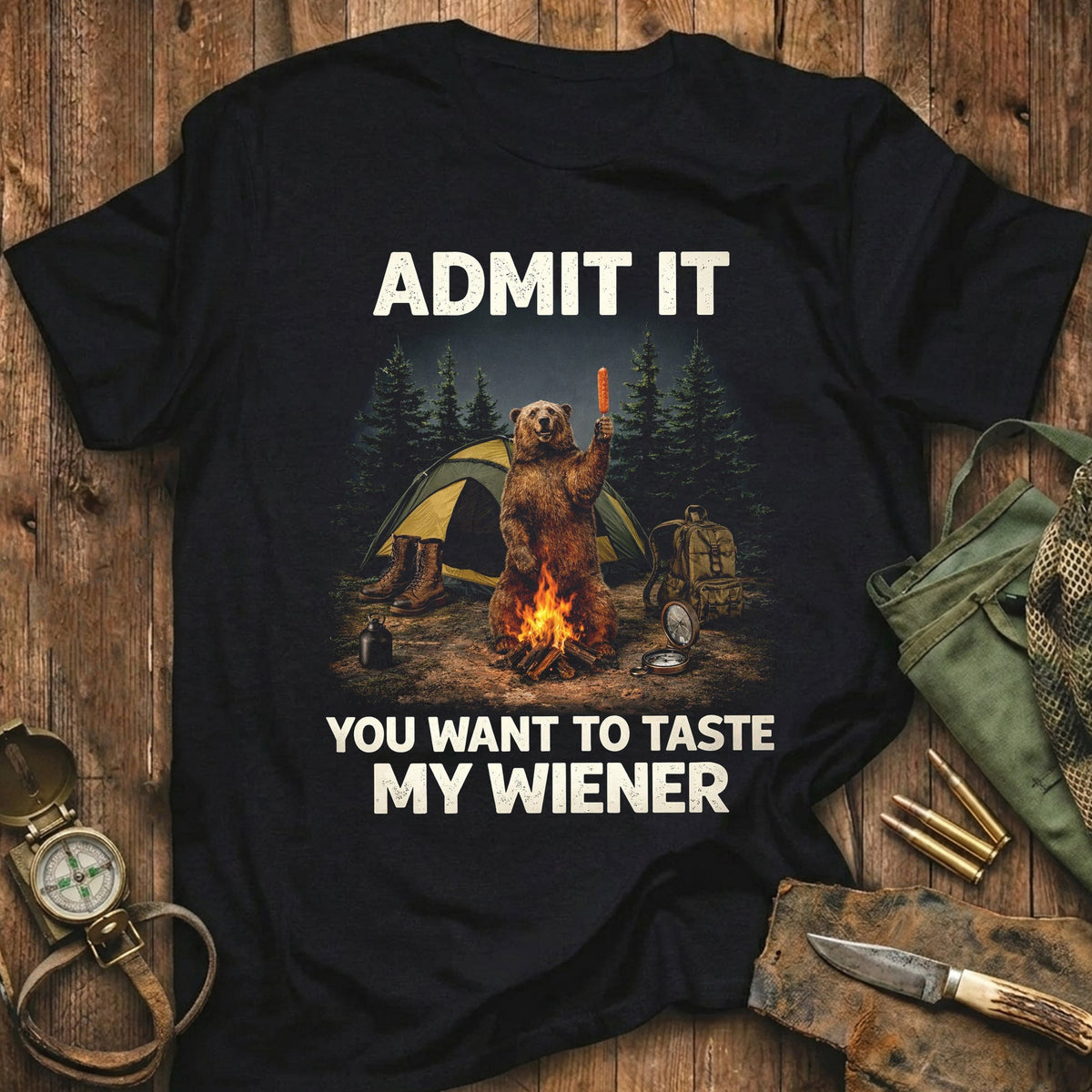 Funny Camping Bear T-Shirt product image 4