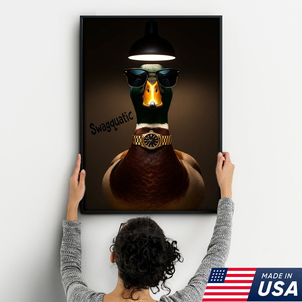 Swag Duck Canvas Art – Cool Duck with Sunglasses & Gold Watch