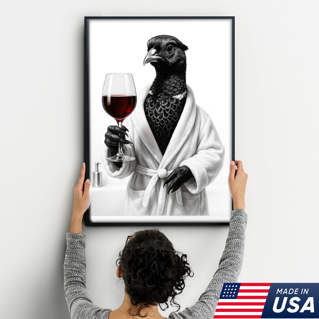 Funny Pheasant Bathroom Chill Canvas Wall Art – Unique Gift for Hunters, Bird Lovers