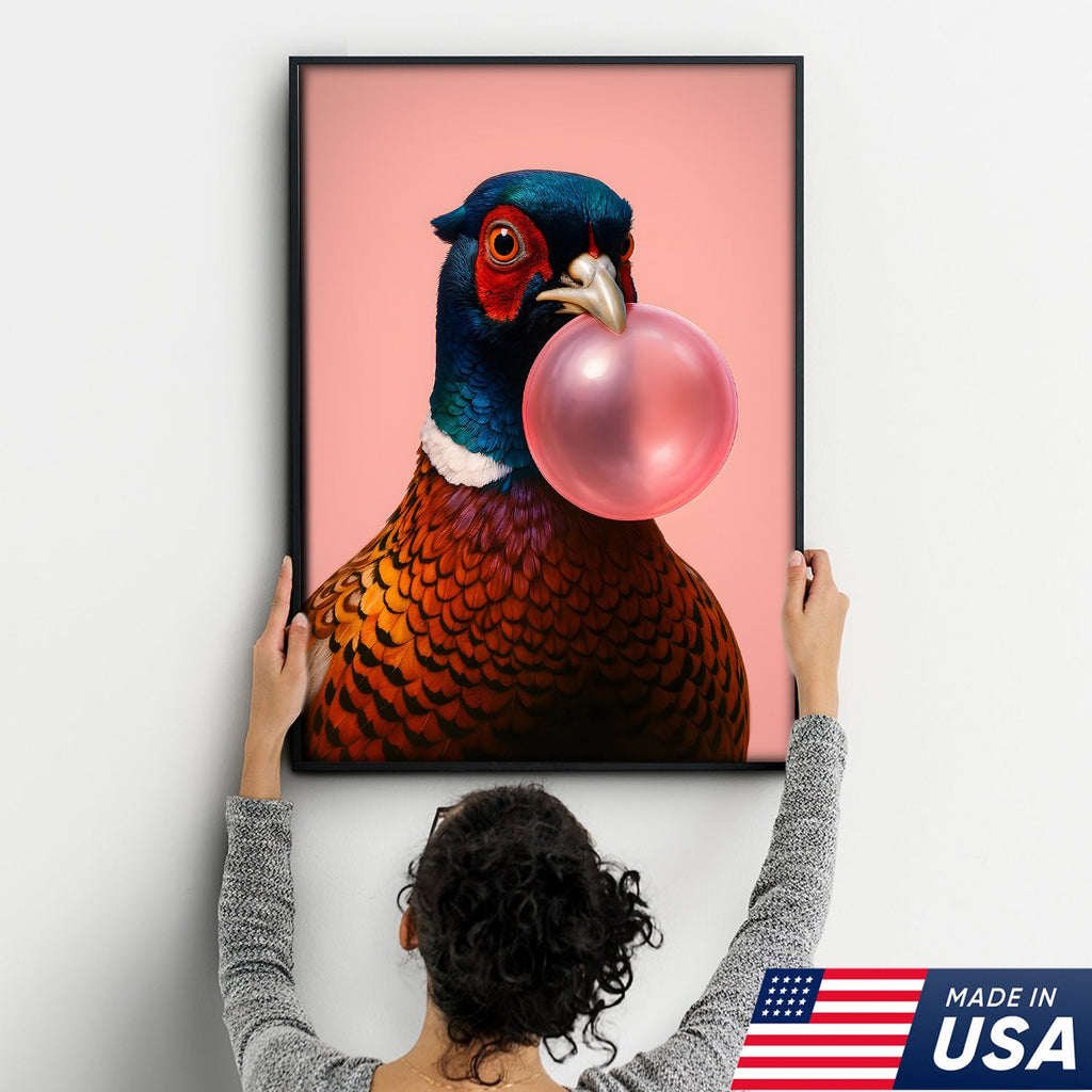 Funny Pheasant Canvas Wall Art – Unique Hunting Cabin Decor & Perfect Gift for Hunters