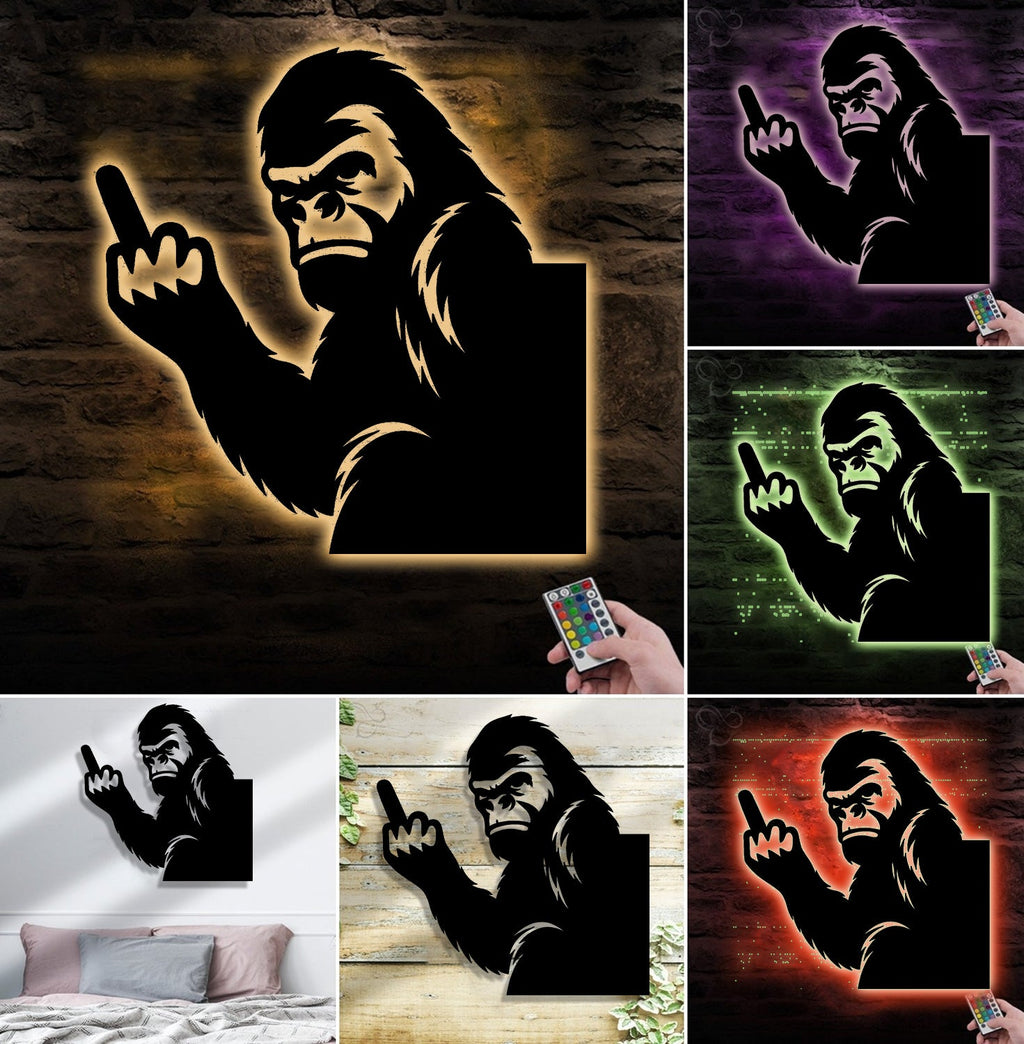Funny Bigfoot Metal Sign WITH LED/WITHOUT LED - Hilarious Bigfoot Yard Decor