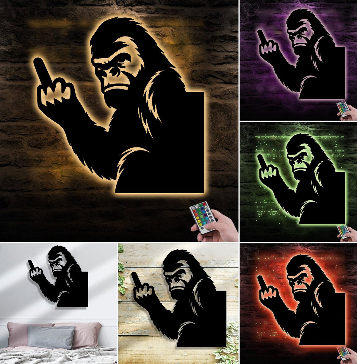 Funny Bigfoot Metal Sign WITH LED/WITHOUT LED - Hilarious Bigfoot Yard Decor