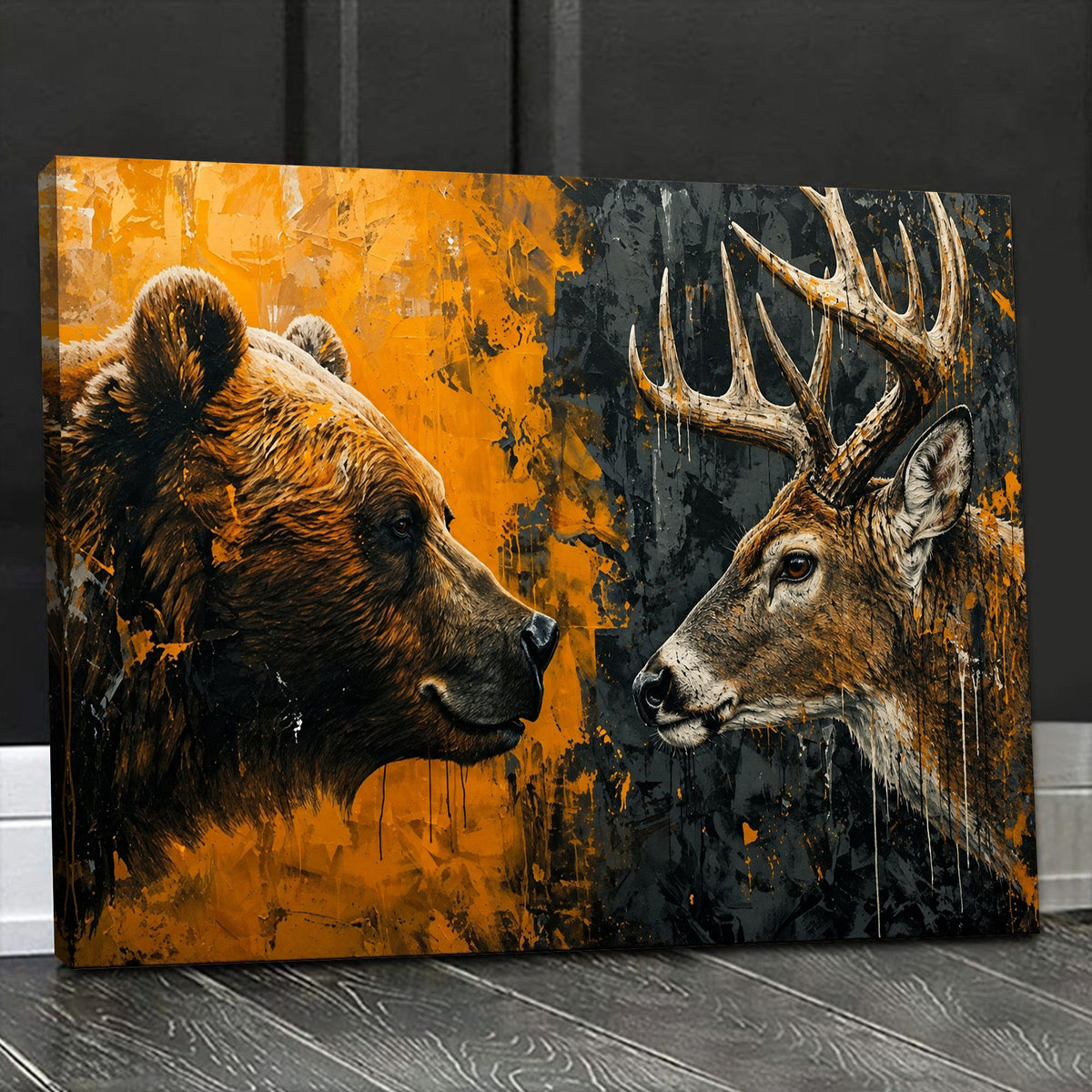 Wild Rivals Bear & Buck Canvas