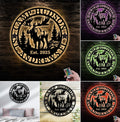Personalized Moose Metal Sign WITH LED/WITHOUT LED - Rustic Cabin Name Sign