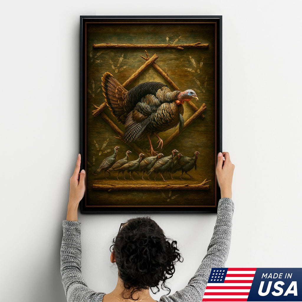Wild Turkey Canvas Wall Art – Rustic Farmhouse Decor & Perfect Gift for Hunters