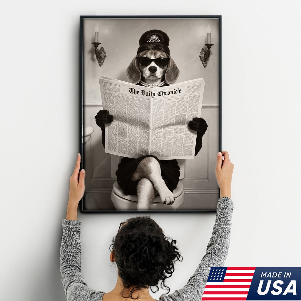 Classy Beagle Bathroom Canvas
