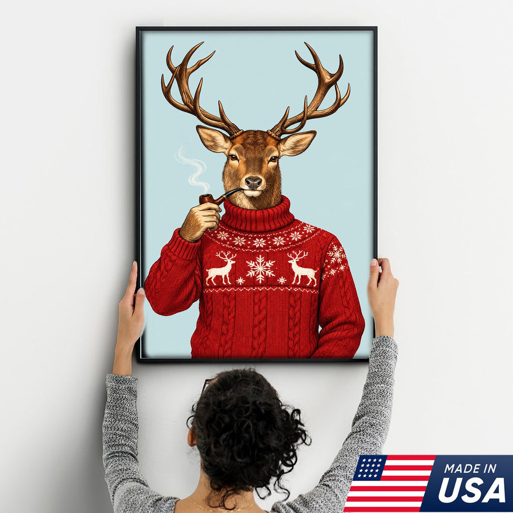 Cozy Christmas Buck Canvas