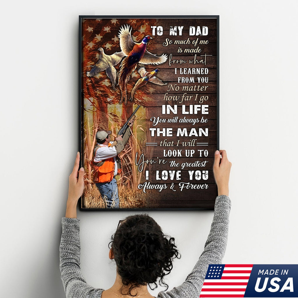 Personalized To My Dad Hunting Canvas Wall Art – Gift from Son to Dad, Duck Hunting Canvas Print